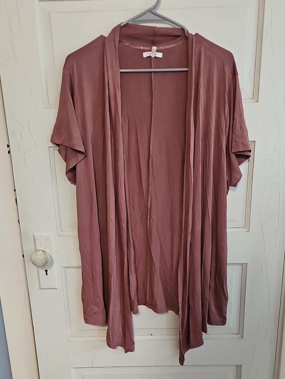 Maurices Mauve Open Front Draped Cardigan
